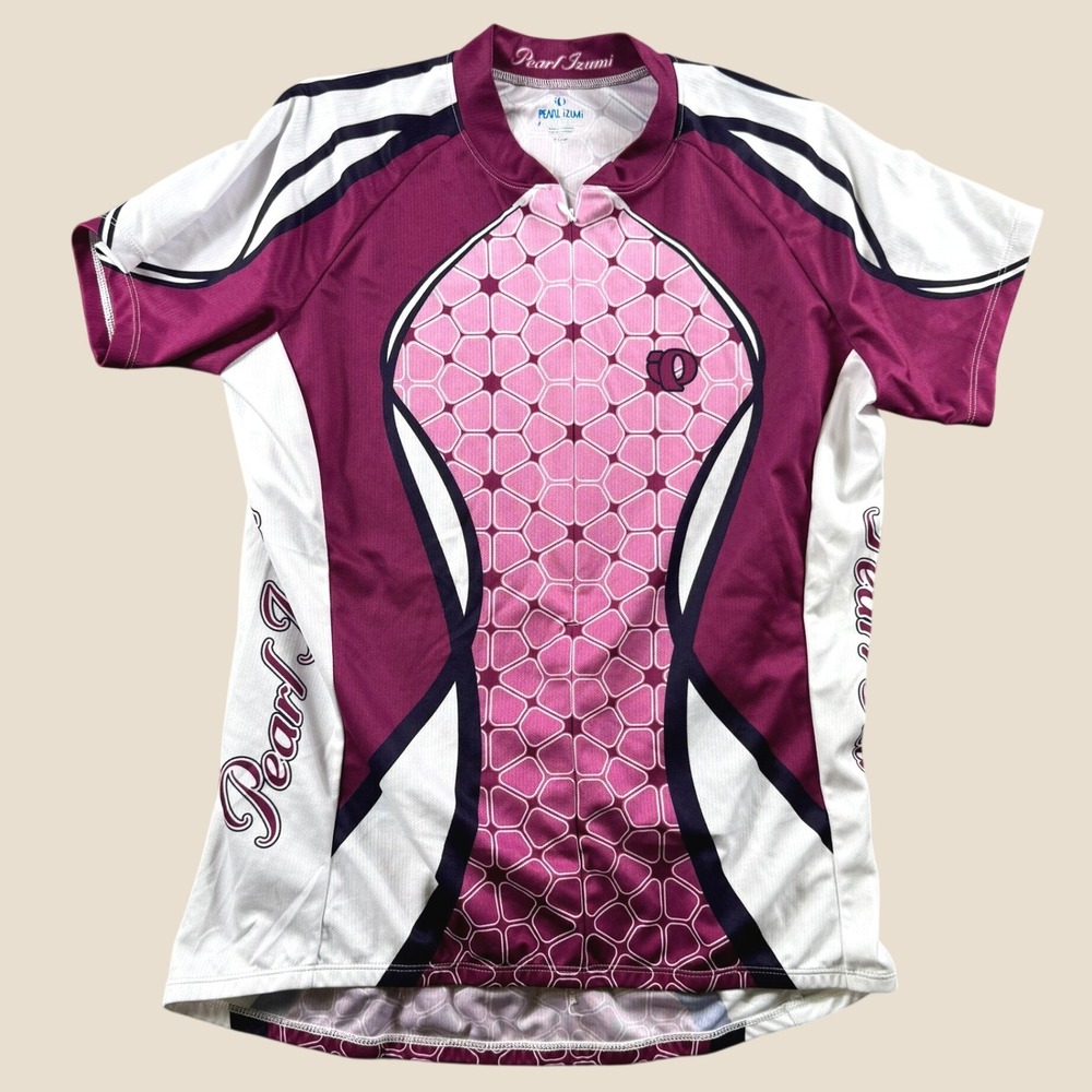 Pearl Izumi Cycling Jersey Women XL Pink Purple Short Sleeve Bike Top Shirt